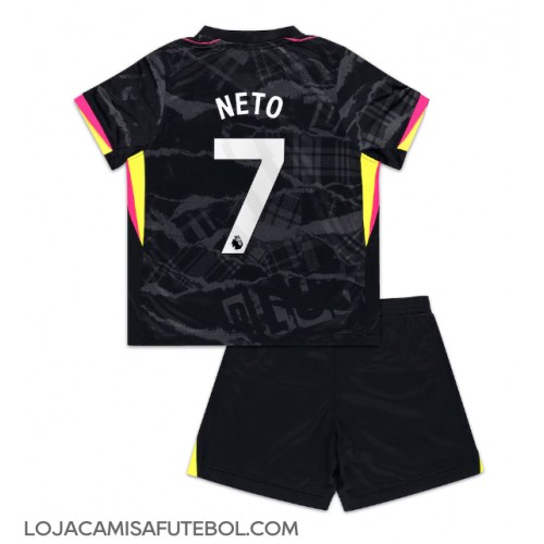 Camisa de Futebol Chelsea Pedro Neto #7 Equipamento Alternativo Infantil 2024-25 Manga Curta (+ Calças curtas)